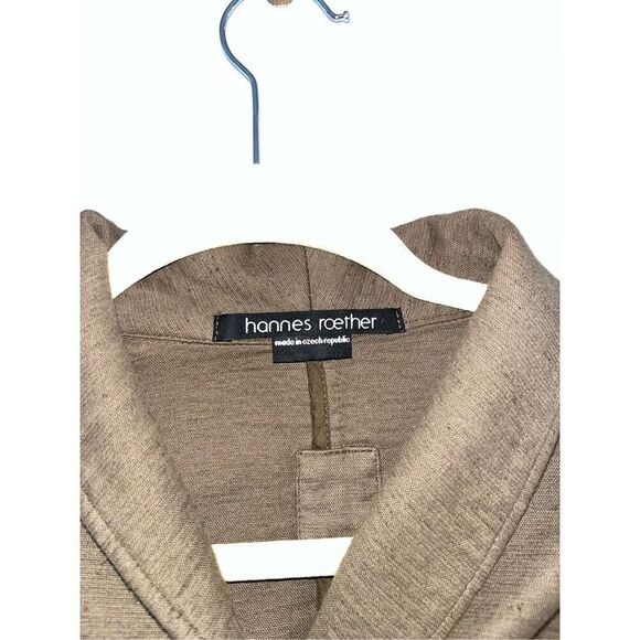 Hannes Roether Women's Brown Blazer Small Cotton Linen - Picture 2 of 5